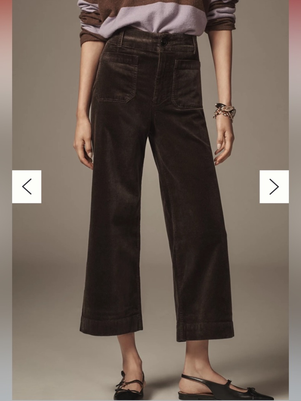 Anthropologie Maeve Wide-Leg Colette Corduroy Pants in Olive